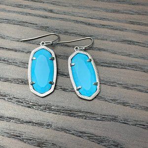 Kendra Scott Elle Silver Drop Earrings Turquoise